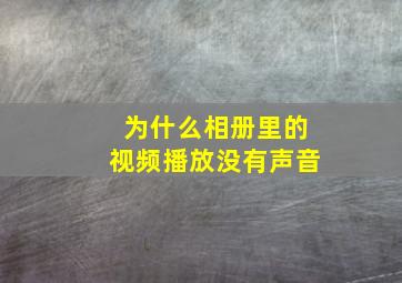 为什么相册里的视频播放没有声音