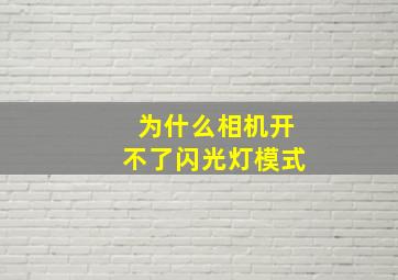 为什么相机开不了闪光灯模式