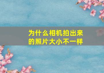 为什么相机拍出来的照片大小不一样