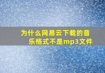 为什么网易云下载的音乐格式不是mp3文件