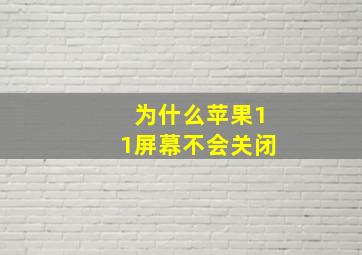 为什么苹果11屏幕不会关闭