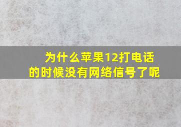 为什么苹果12打电话的时候没有网络信号了呢