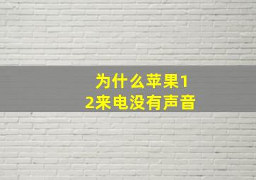 为什么苹果12来电没有声音