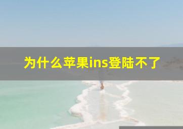 为什么苹果ins登陆不了