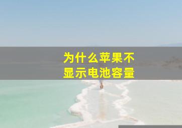 为什么苹果不显示电池容量