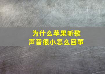 为什么苹果听歌声音很小怎么回事