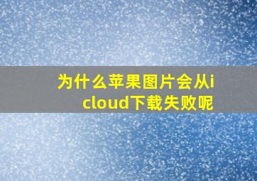 为什么苹果图片会从icloud下载失败呢