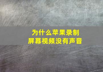 为什么苹果录制屏幕视频没有声音