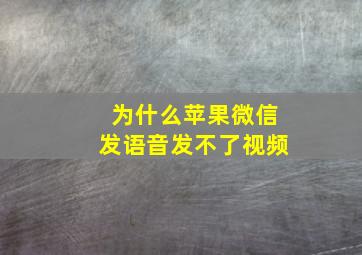 为什么苹果微信发语音发不了视频