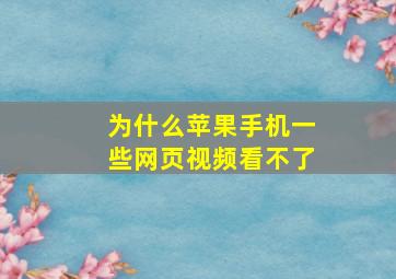 为什么苹果手机一些网页视频看不了