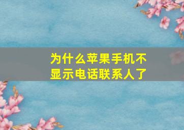 为什么苹果手机不显示电话联系人了