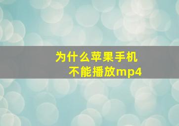 为什么苹果手机不能播放mp4