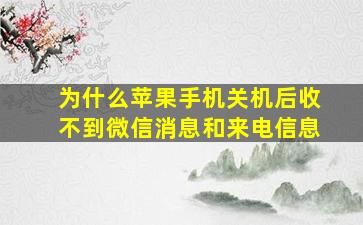 为什么苹果手机关机后收不到微信消息和来电信息