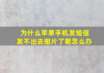 为什么苹果手机发短信发不出去图片了呢怎么办