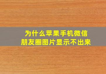 为什么苹果手机微信朋友圈图片显示不出来