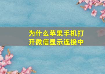 为什么苹果手机打开微信显示连接中