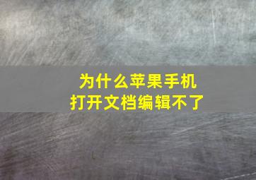 为什么苹果手机打开文档编辑不了