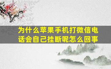 为什么苹果手机打微信电话会自己挂断呢怎么回事