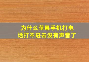 为什么苹果手机打电话打不进去没有声音了