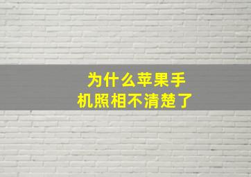 为什么苹果手机照相不清楚了