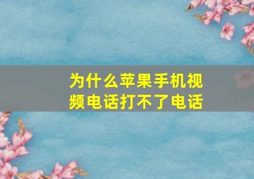 为什么苹果手机视频电话打不了电话