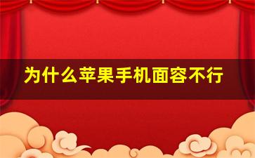 为什么苹果手机面容不行