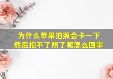 为什么苹果拍照会卡一下然后拍不了照了呢怎么回事