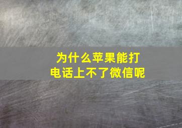 为什么苹果能打电话上不了微信呢