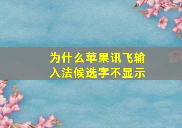 为什么苹果讯飞输入法候选字不显示