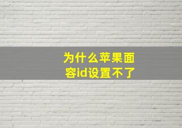 为什么苹果面容id设置不了