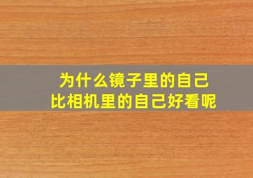 为什么镜子里的自己比相机里的自己好看呢