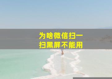 为啥微信扫一扫黑屏不能用