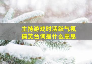 主持游戏时活跃气氛搞笑台词是什么意思