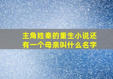 主角姓秦的重生小说还有一个母亲叫什么名字