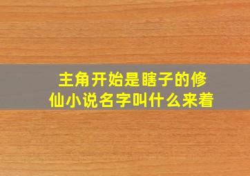 主角开始是瞎子的修仙小说名字叫什么来着