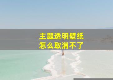 主题透明壁纸怎么取消不了