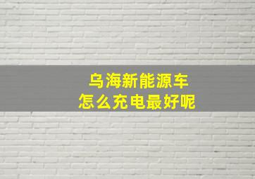 乌海新能源车怎么充电最好呢