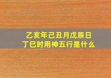 乙亥年己丑月戊辰日丁巳时用神五行是什么