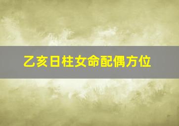 乙亥日柱女命配偶方位