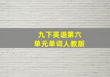 九下英语第六单元单词人教版