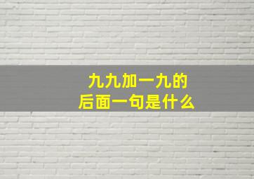 九九加一九的后面一句是什么