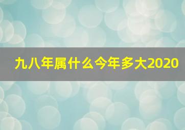 九八年属什么今年多大2020