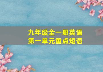 九年级全一册英语第一单元重点短语