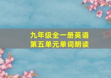 九年级全一册英语第五单元单词朗读