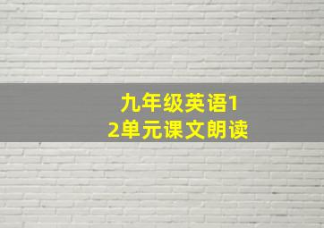 九年级英语12单元课文朗读