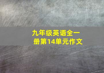 九年级英语全一册第14单元作文