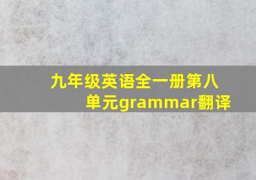 九年级英语全一册第八单元grammar翻译