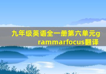 九年级英语全一册第六单元grammarfocus翻译