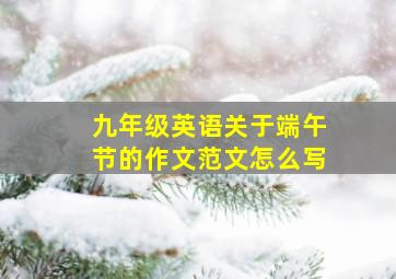 九年级英语关于端午节的作文范文怎么写