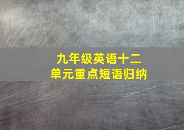 九年级英语十二单元重点短语归纳